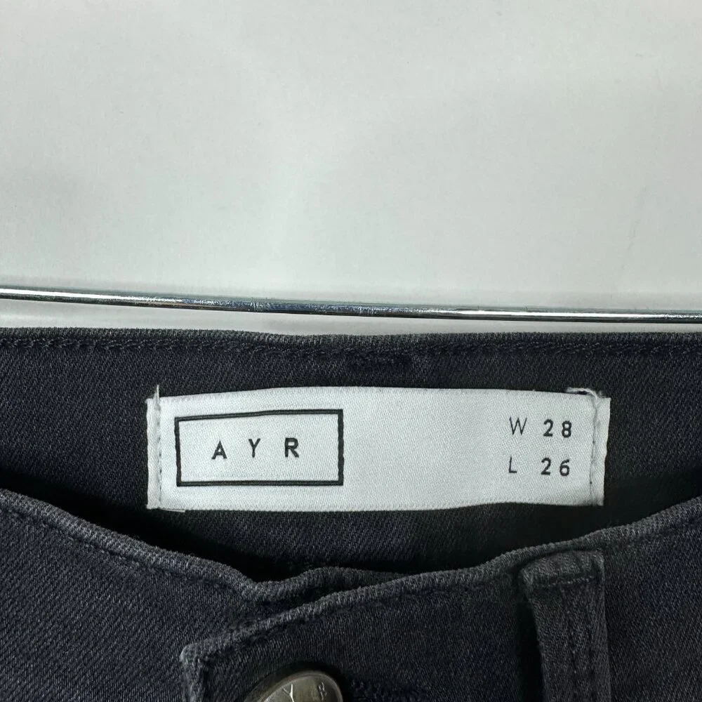 AYR The Riser 11 inch High Rise Skinny Jeans Black 28 x 26 #7961